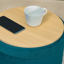 Pouf Poggiapiedi Ø36x45 cm in Velluto  Verde