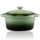 Casseruola con Coperchio Royalty Line Casseruola 24 cm Adatto a Tutti i Fornelli in Ghisa Verde     
