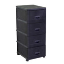 Cassettiera 4 Cassetti 43x36,8xh89,4 cm in Plastica Antracite