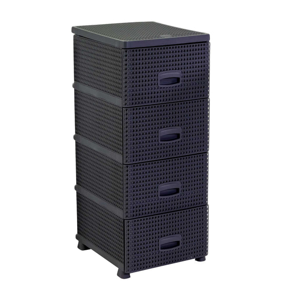 Commode 4 tiroirs 43x36,8xh89,4 cm en Plastique Anthracite online