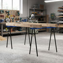 Set 2 Cavalletti da Lavoro Pieghevoli 99,5x36,5x78,5 cm con Superficie Antiscivolo in EVA Blu e Nero      
