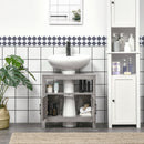 Mobile Sotto Lavabo Bagno 1 Ripiano 2 Ante 60x30x60 cm in Legno Grigio