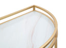 Mobiletto Glam Shelf 70x35x85 cm in Ferro MDF e Vetro Oro e Multicolor