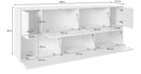 Credenza 7 Ante 200x41,4x86 cm Bloom Grigio Antracite Laccato Lucido