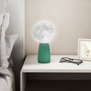 Lampada da Tavolo a Forma di Luna a 3 Tonalità Ø15x28 cm in ABS Bianco e Verde Scuro  