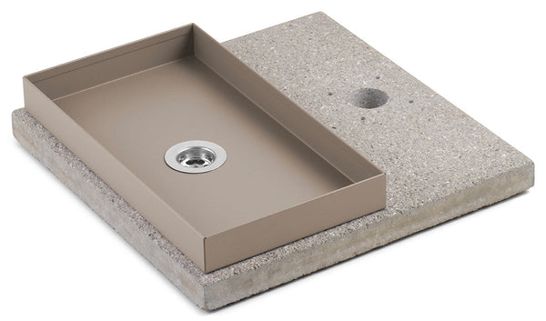 Base avec Plateau pour Fontaines avec Petit Anneau 40x40x5 cm en Ciment Belfer 42/BSE/6 Tortora prezzo