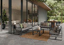 Divano da Giardino 2 Posti 134x78x84h cm in Alluminio e PP Merrigan Antracite 