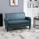 Divano 2 Posti 122x72x74 cm in Tessuto Grigio-Azzurro