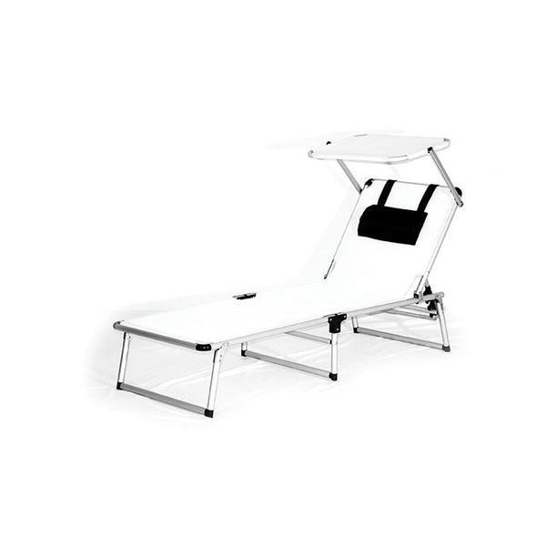 online Lit de plage pliant en textilène avec coussin Taddei Amalfi T Blanc