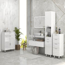 Mobile Bagno 60x30x93 cm con 2 Cassetti e Armadietto Rivestimento in Melamina Bianco  