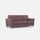 Canapé 3 places Yasel 212x85x85 cm en tissu prune