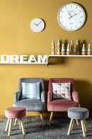 Set 2 Sgabelli  34x34x38 cm in Velluto Adeline Grigio