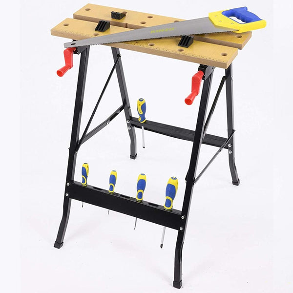 Tavolo da Lavoro Pieghevole Banco per Troncatrici Max 100Kg con Portattrezzi Kinzo online