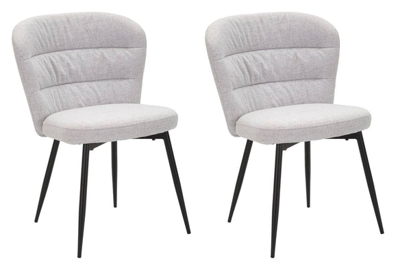 Set 2 Sedie Losanna 58x85x60,5 cm in Tessuto Grigio/Nero online
