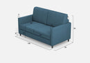 Divano 2 Posti 158x85x85 cm Karay in Tessuto Avio