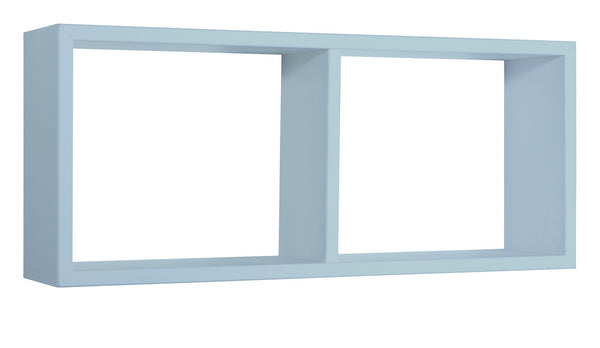 prezzo Etagère rectangulaire 2 compartiments muraux 70x30x15,5 cm en fibre de bois Morgana bleu baltique