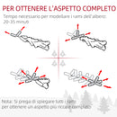 Albero di Natale Innevato Slim 225 cm 738 Rami Effetto Neve in PP e Acciaio Inox Verde  
