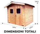 Casetta Box da Giardino 2,35x2,15 m Senza Pavimento in Legno Picea Massello 19mm Tetto a Lastre Thiers