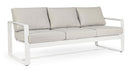 Divano da Giardino 3 Posti 194x78x84h cm in Alluminio e PP Merrigan Bianco 