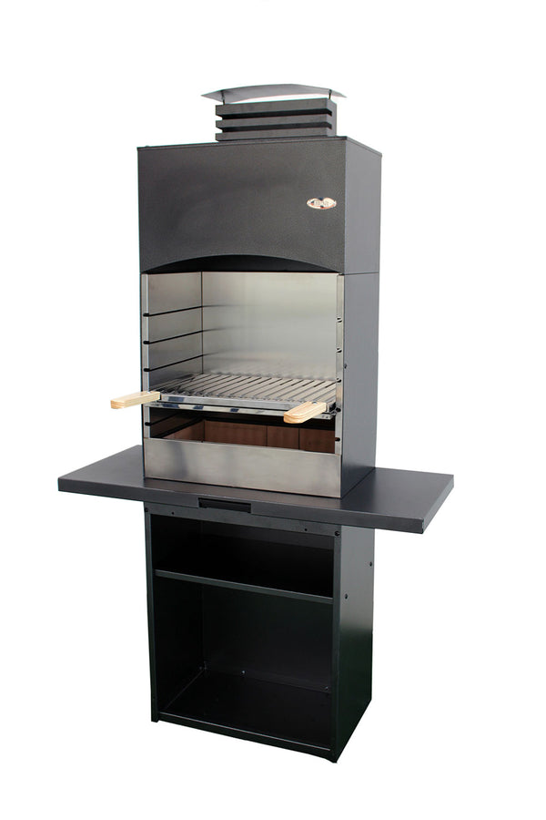 Barbecue a Legna e Carbone 110x47,5x190,1 cm Design a Colonna in Acciaio Tolosa Nero prezzo