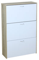 Scarpiera 3 Ante 60x24x116 cm in Pannello Truciolare Bianco/Sonoma