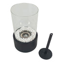 Camino a Bioetanolo da Tavolo Ø16x27 cm CALIDRIA per Interni ed Esterni in Vetro e Acciaio Nero Satinato