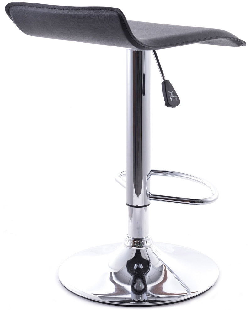 Sgabello con Alzata a Gas e Seduta Girevole in Similpelle Vandi Nero