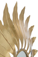 Specchio Leaf Glam Ø98x 5 cm in Ferro e MDF Oro