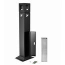 Posacenere a Colonna 30,5x106,3x24,7 cm in Metallo Nero Opaco 3L per Interno Esterno