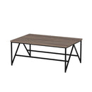 Tavolino basso da salotto 90x60x38 cm Hayesnero e noce