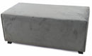 Panca in Velluto 100x48x44 cm Soriani Grigio Chiaro