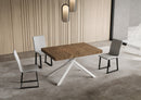 Tavolo Allungabile 130-390x90x74 cm Niket Noce Gambe Bianche