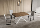 Tavolo Allungabile 140-224x80x74 cm Niket Noce Gambe Bianche