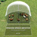 Pollaio per Galline da Esterno 280x170x190 cm con Tetto Impermeabile e Serratura in Acciaio Zincato Argento      