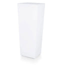 Vaso Quadrato Luminoso da Giardino Solare Autoricaricabile 45x45x102 cm in Polietilene Sined Solar 102 Bianco