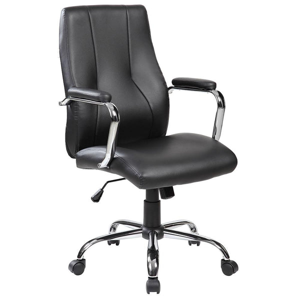Fauteuil de bureau exécutif en similicuir noir Tosini New York prezzo