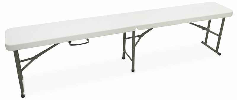 Set 2 Panche Pieghevoli per Catering in Acciaio e Plastica Soriani Bianca