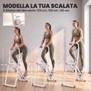 Stepper Vertical Climber 90x50x133 cm con Manubri Regolabile a 3 Livelli e Display LCD in Acciaio Bianco      