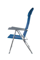 Sedia Sdraio Reclinabile Pieghevole in Alluminio e Textilene Soriani Camaiore Blu