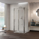 Box Doccia 3 Lati 2 Ante Saloon in Cristallo Trasparente 6mm H195 Bonussi Marty Varie Misure
