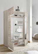 Mobile Vetrina 2 Ante 120x42x166 cm in Legno TFT Blossom Rovere Samoa