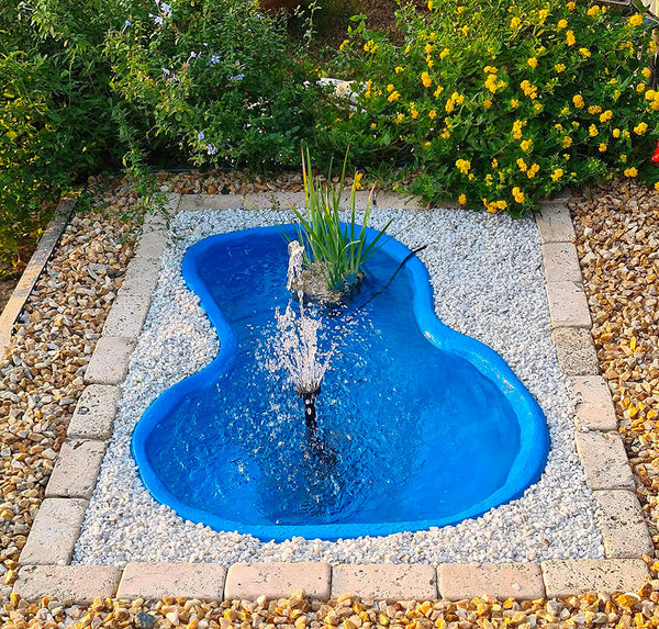 Bassin de jardin artificiel 136x100x34 cm en polyéthylène 220 litres bleu prezzo