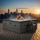 Piscina Spa Vasca Semi-Rigida 180x180x70 cm 6 Posti Riscaldamento Integrato Struttura in Schiuma NetSpa Celestia Grigio Screziato