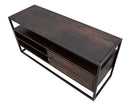 Porta Tv Burn 120x40x55 cm in Legno di Acacia e in Ferro Marrone