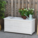 Panca Contenitore da Giardino 127x56x60 cm in Legno di Abete Bianca