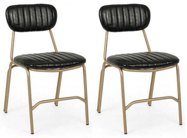 Set 2 Sedie 44x55x80h cm Addy Nero acquista