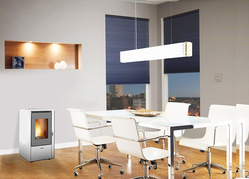 Stufa a Pellet Ad Aria 5,8 Kw 145 M3 King King 6 Bianca