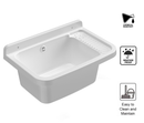 Lavatoio 50x35x24 cm Pilozzo a Parete in Resina Bianco