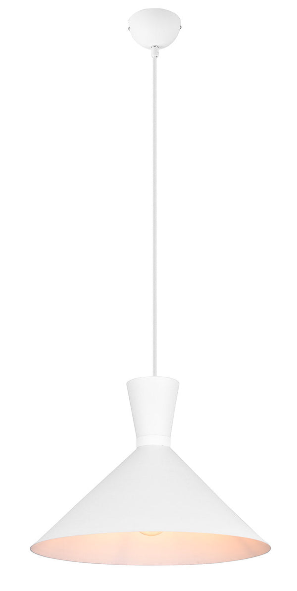prezzo Lampada a Sospensione da Interno Attacco E27 in Metallo Bianco Opaco