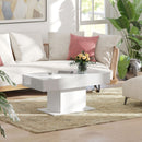 Tavolino da Caffè Estensibile 108-178.5x53x49 cm con Vano Contenitore Moderno Bianco Lucido      